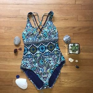 Blue/Green One Piece Bikini